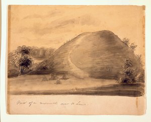 رسم بالحبر لواحدة من التلال الهندية بالقرب من سانت لويس بواسطة آنا ماريا فون فول بواسطة آنا ماريا من فول